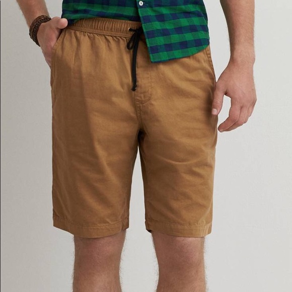 khaki jogger shorts